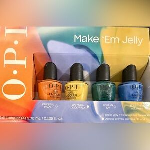 OPI Make ‘Em Jelly Nail Lacquer Mini Gift Set 4 Vibrant Colors. Brand New In Box